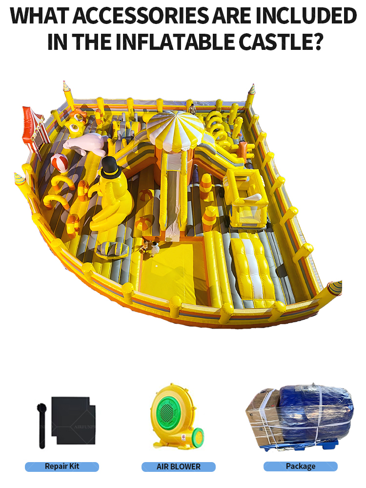 Sunny Yellow Elephant Cartoon Theme Custom Inflatable Castle