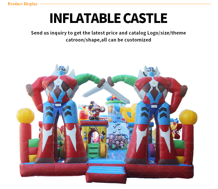 Giant mecha heroes have landed! The epic inflatable castle is now open!