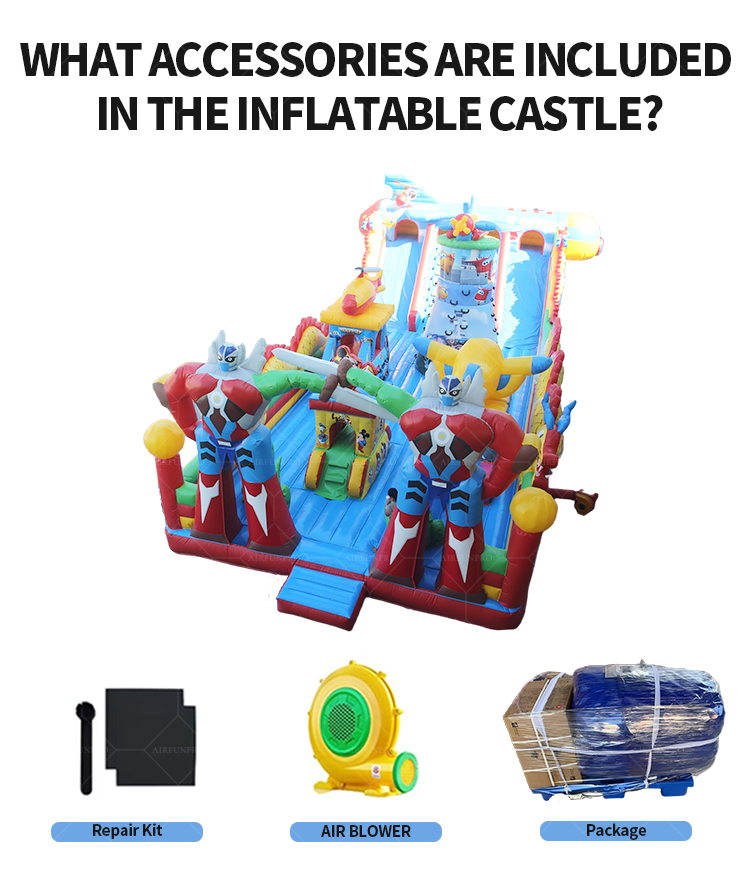 Giant mecha heroes have landed! The epic inflatable castle is now open!