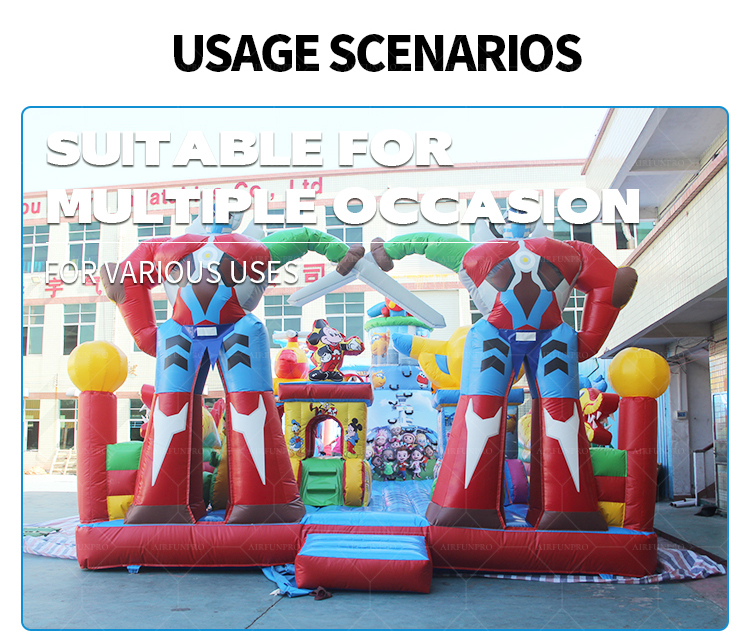 Giant mecha heroes have landed! The epic inflatable castle is now open!