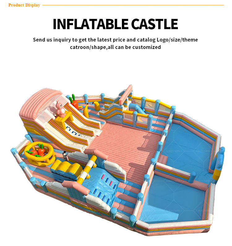 Customizable Pastel Inflatable Castle | High-Capacity Leisure Solution
