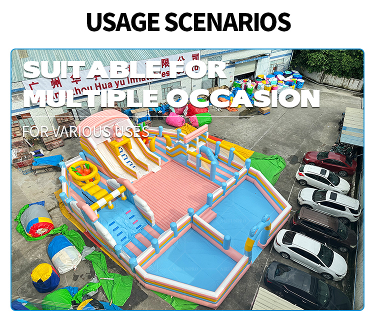 Customizable Pastel Inflatable Castle | High-Capacity Leisure Solution