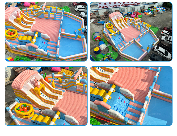 Customizable Pastel Inflatable Castle | High-Capacity Leisure Solution