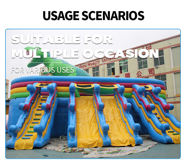 Dinosaur Themed 4-Lane Inflatable Castle | EN14960 Certified