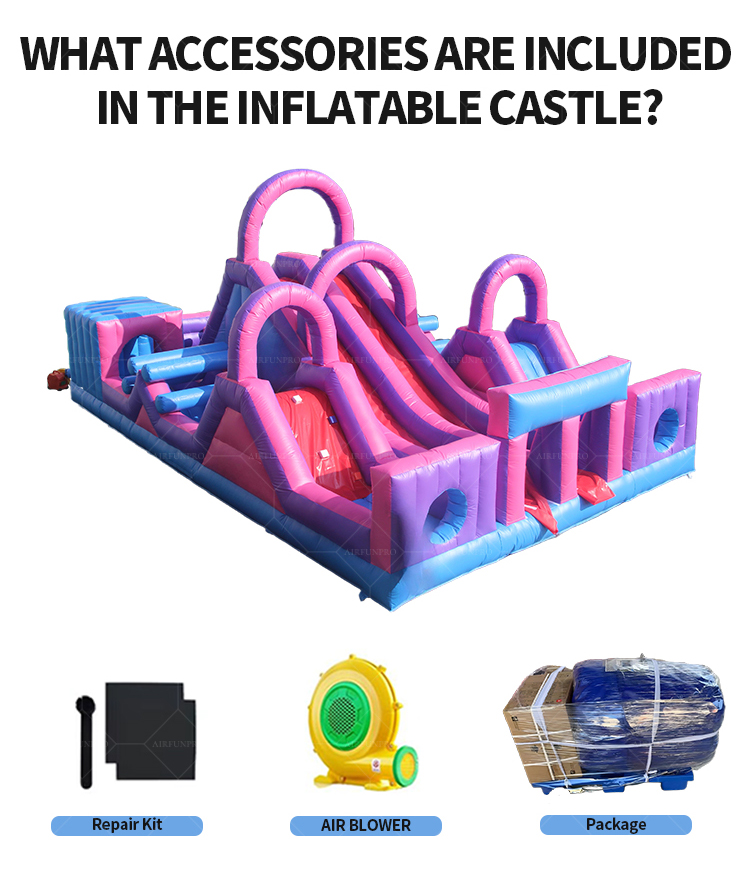 Pink-Purple Adventure Slide: The Most Vibrant Inflatable Castle Ever!