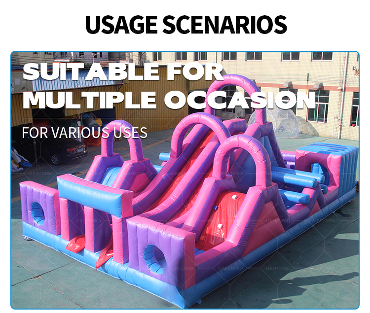 Pink-Purple Adventure Slide: The Most Vibrant Inflatable Castle Ever!