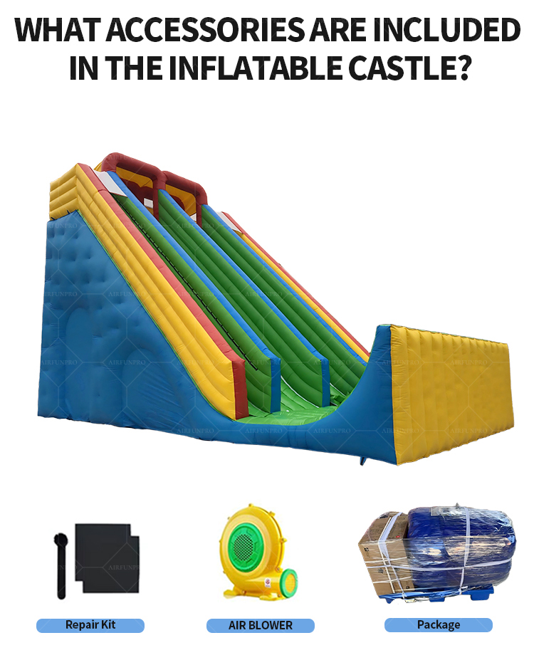 Dry Slide Rush! Multi-Lane Inflatable Slide for Non-Stop Land Fun