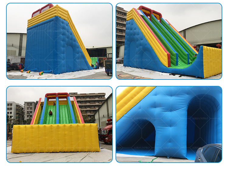 Dry Slide Rush! Multi-Lane Inflatable Slide for Non-Stop Land Fun