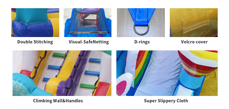 Pink-Blue Inflatable Dry Slide | Boost Foot Traffic with Whimsical Ocean Appeal