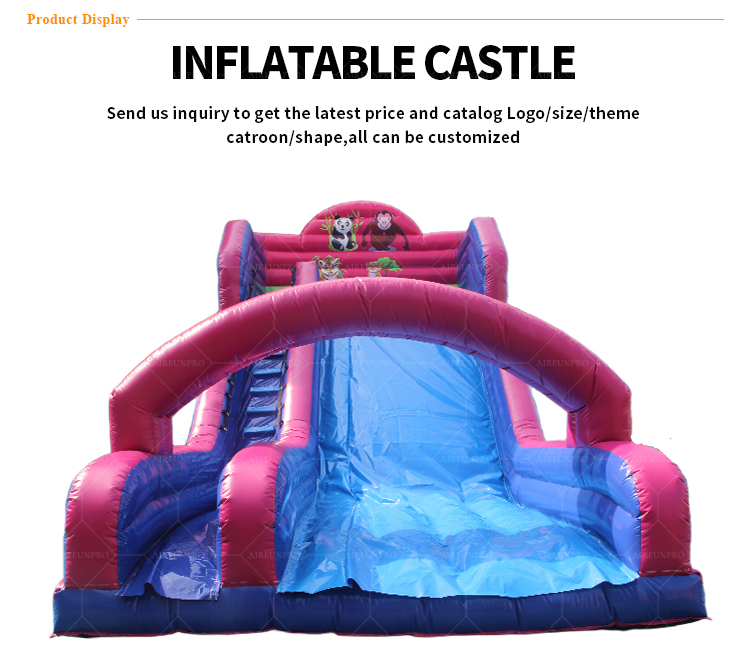 Pink-Blue Inflatable Dry Slide | Boost Foot Traffic with Whimsical Ocean Appeal