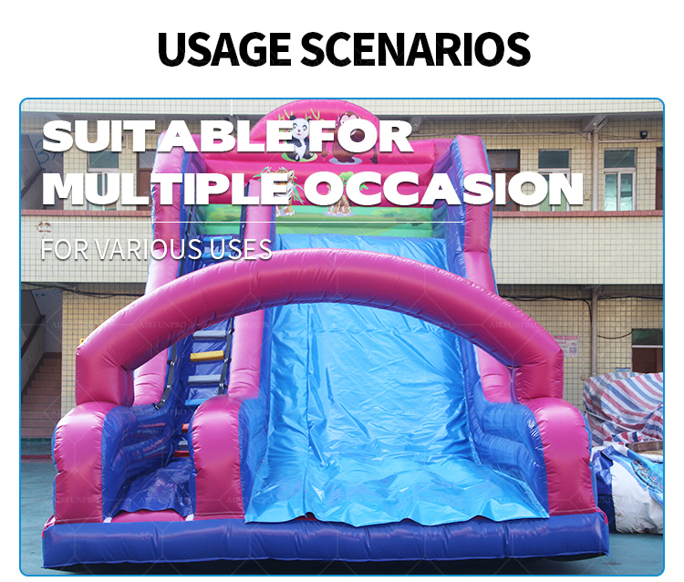 Pink-Blue Inflatable Dry Slide | Boost Foot Traffic with Whimsical Ocean Appeal