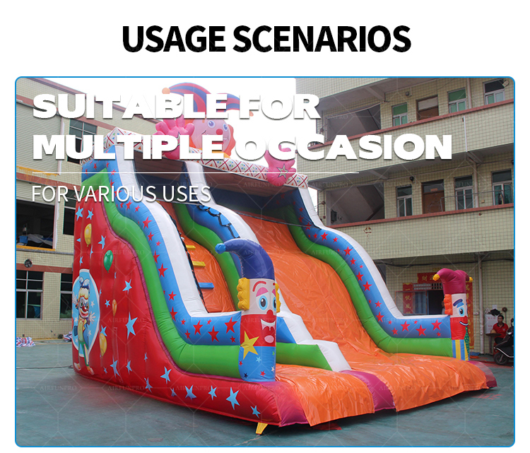 Circus Inflatable Dry Slide | Boost Venue Foot Traffic with Playful Clown Appeal