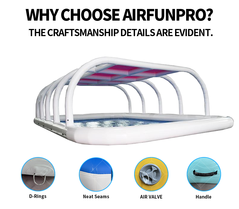 White-Pink Gradient Canopy Inflatable Shaded Water Play Corridor: A High-Temperature Heat-Sealed, Fast-Inflation Full-Scenario Cool Passage