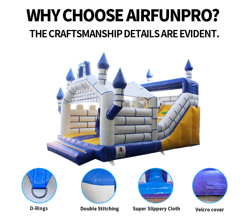 Hot Sale AirFunPro PVC Tarpaulin Inflatable Bouncy House with Slide Combo and Air Blower