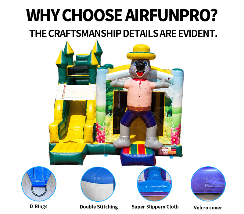 PVC Tarpaulin Lightweight Inflatable Bounce House Combo with Bouncy Castle and Inflatable Bouncer