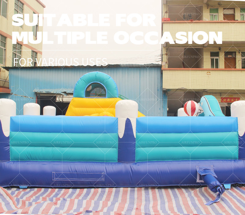 Factory Price AirFunPro PVC Tarpaulin Lightweight Inflatable Bouncy Castle with Slide and Pool for Kids