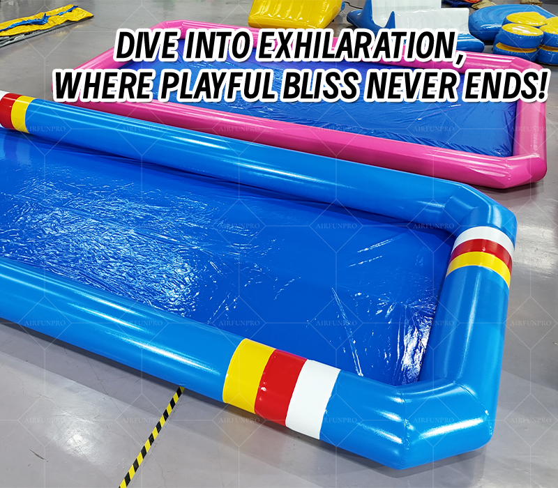 Deep Blue Contrast Long Inflatable Play Pool: A High-Temperature Heat-Sealed, Fast-Inflation Linear Parent-Child Interactive Venue