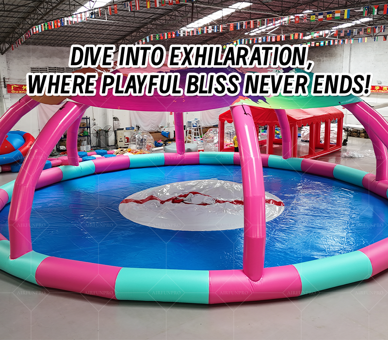 Pink-Green Iridescent Dome Inflatable Water Pool: A High-Temperature Heat-Sealed, Fast-Inflation Princess-Style Parent-Child Sanctuary