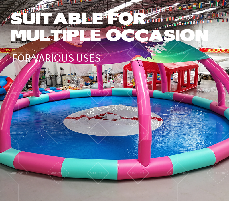 Pink-Green Iridescent Dome Inflatable Water Pool: A High-Temperature Heat-Sealed, Fast-Inflation Princess-Style Parent-Child Sanctuary