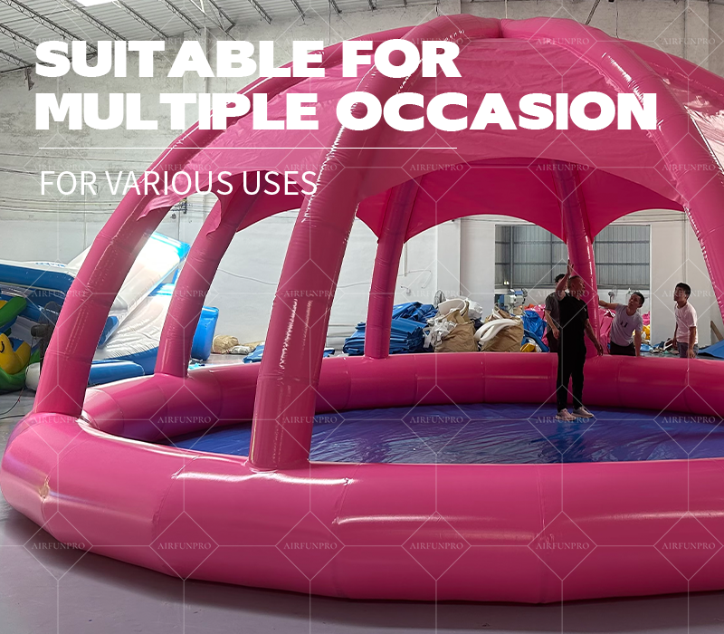 Solid Pink Dome Inflatable Water Castle: A High-Temperature Heat-Sealed, Fast-Inflation Girlish Heart Exclusive Play Sanctuary