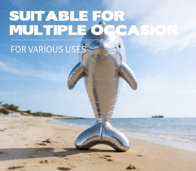 Mirrored PVC Inflatable Dolphin Installation: A Dual Container of Seaside Breeze and Healing Experience