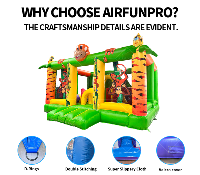 Inflatable Bouncer Castle Jumping House Bouncing Slide Combo PVC Tarpaulin Material Customizable Size Easy Setup for