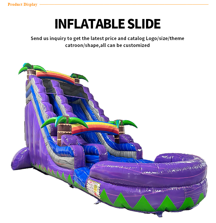 Purple Rainbow Themed Dual Lane Water Slide | EN14960 Certified, Customizable