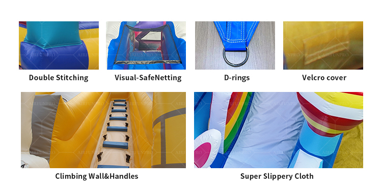 Rainbow Arch 4-Lane Inflatable Water/Dry Slide | EN14960 Certified, Customizable