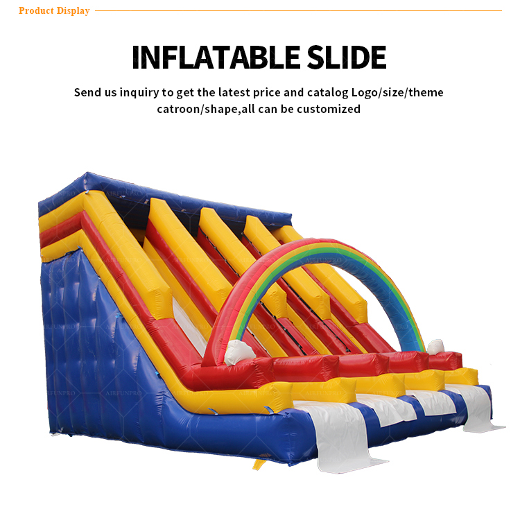 Rainbow Arch 4-Lane Inflatable Water/Dry Slide | EN14960 Certified, Customizable