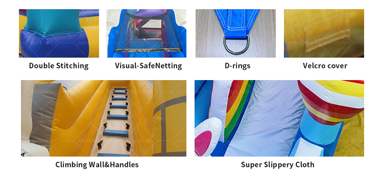 Jet Fighter Themed Triple Lane Inflatable Slide Ideal for Amusement Parks