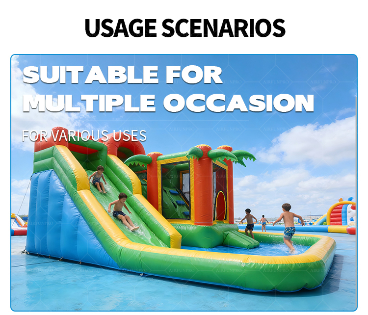 Palm Tree Inflatable Water Slide: The Perfect Backyard Summer Fun!