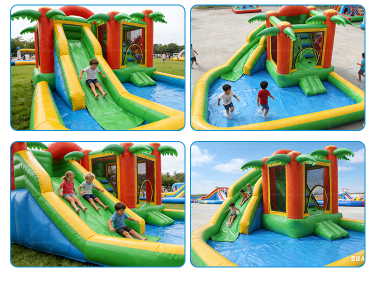 Palm Tree Inflatable Water Slide: The Perfect Backyard Summer Fun!