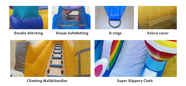 Tropical Inflatable Wave Dual Water Slide 7.5m High-Capacity Water Slide