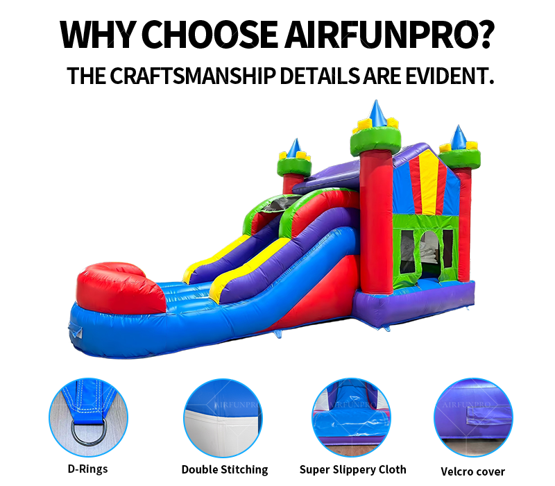 Children's Cartoon Inflatable Bouncy Castle Slide Combo PVC Material Easy Setup Customizable Size for Parties Rentals