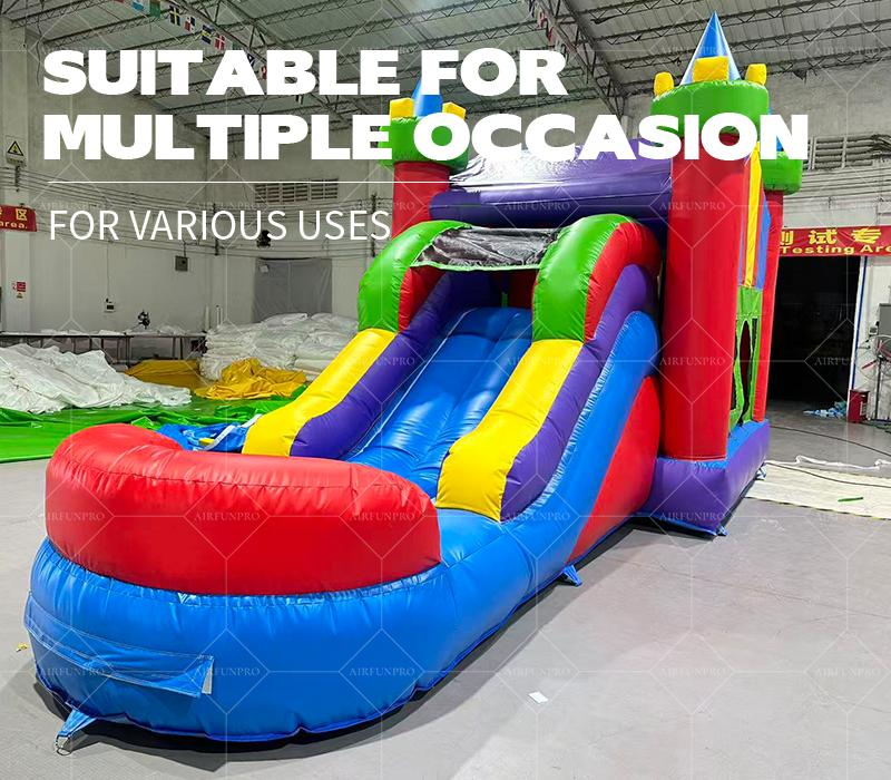 Children's Cartoon Inflatable Bouncy Castle Slide Combo PVC Material Easy Setup Customizable Size for Parties Rentals