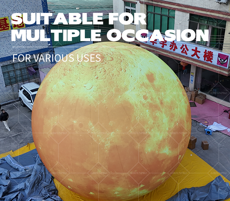 Giant Inflatable Solar System Model Ball Balloon Multi-Color UV Printing Waterproof 10-12ft for Birthday/Christmas Decorations