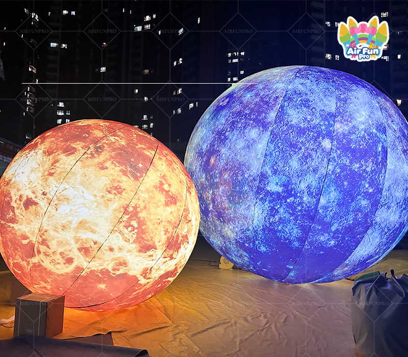 Giant Inflatable Solar System Model Ball Balloon Multi-Color UV Printing Waterproof 10-12ft for Birthday/Christmas Decorations