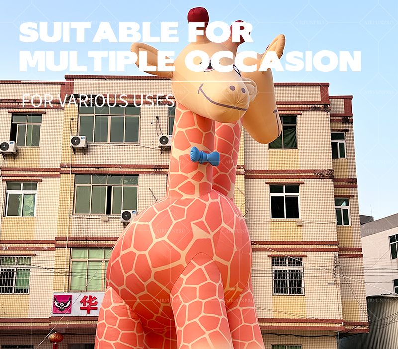 Entertainment Decoration Custom PVC Giant Inflatable Giraffe Playground Imitated Blow up Animal Sculpture Waterproof for Display