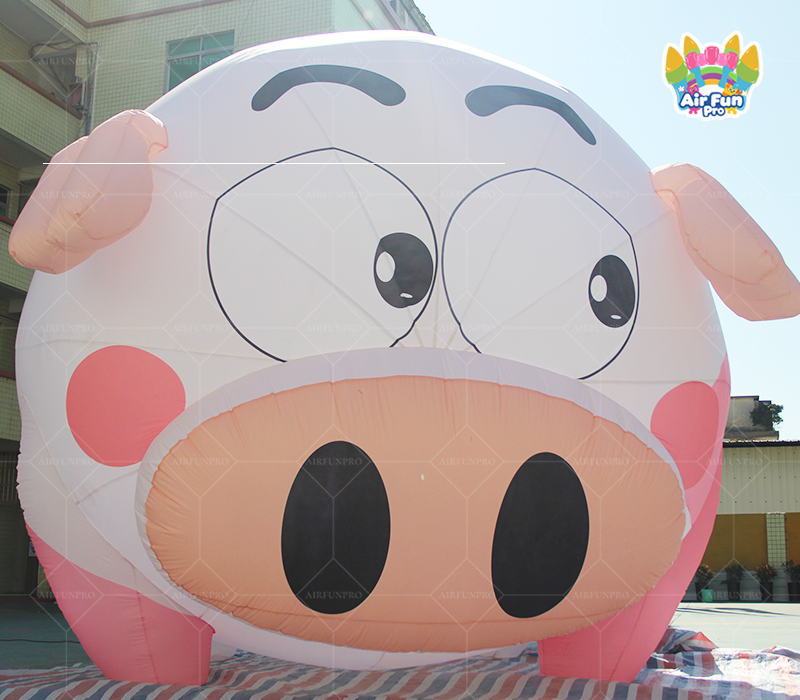 Giant Inflatable Clear Pig Mascot Balloon Waterproof with Electric Blower 10-12ft for Activity Decorations