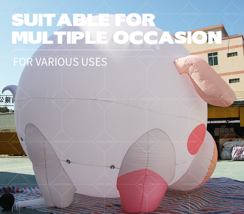 Giant Inflatable Clear Pig Mascot Balloon Waterproof with Electric Blower 10-12ft for Activity Decorations