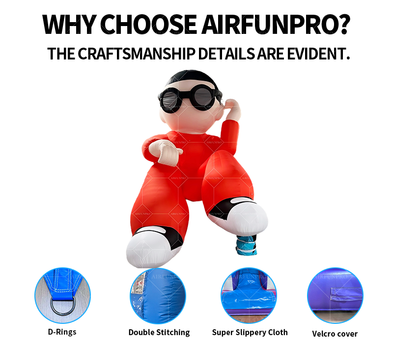 Custom Inflatable Advertising Human Shape Balloon Boy with Hat Inflatable Man Doll Star Space Theme 10-12ft Waterproof