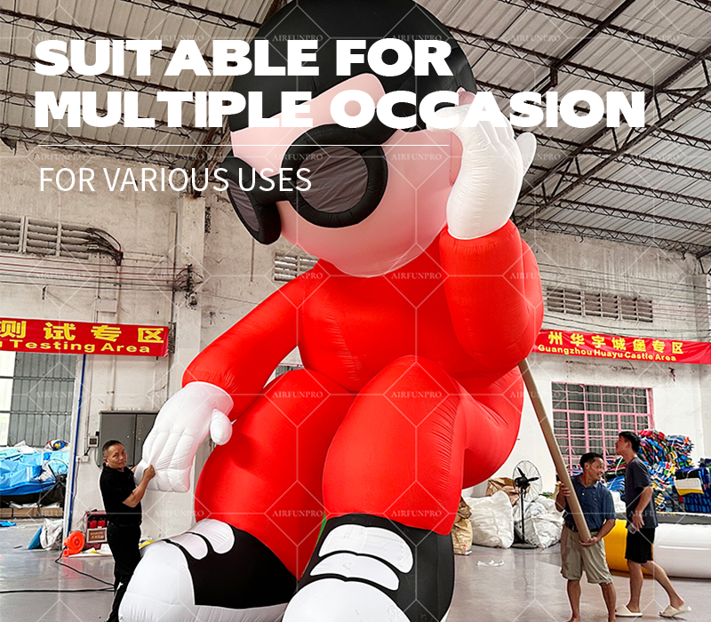 Custom Inflatable Advertising Human Shape Balloon Boy with Hat Inflatable Man Doll Star Space Theme 10-12ft Waterproof