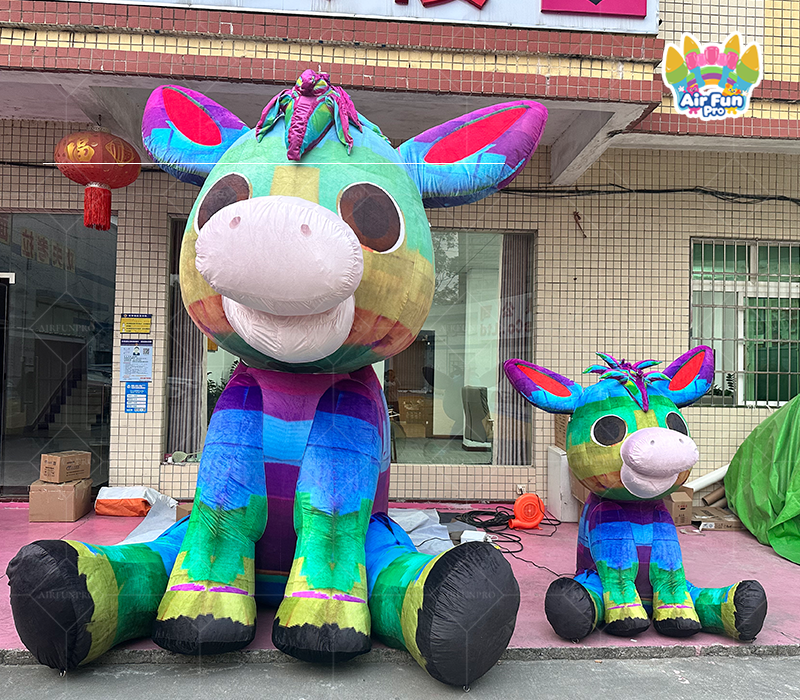 Custom Cute Advertising Outdoor Waterproof Inflatable Animal Donkey Balloon with Electric Air Pump for Promotion and Event Use