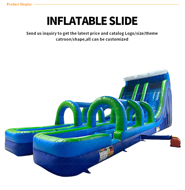 14.5m Dual Lane Inflatable Water Slide | EN14960 Certified, Customizable