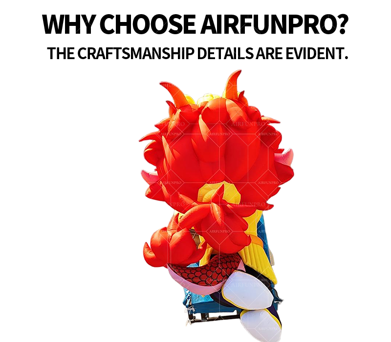 Customized Outdoor Advertising Balloon Decoration Little Dragon Man Cartoon UV Printed Multi-Color Event Decorations Parties