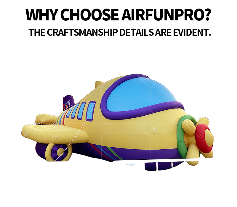 HOT SALE Outdoor Advertising Big 5m UV Printed Waterproof Inflatable Aircraft with Electric Blower Wholesale PVC Airplane Toy