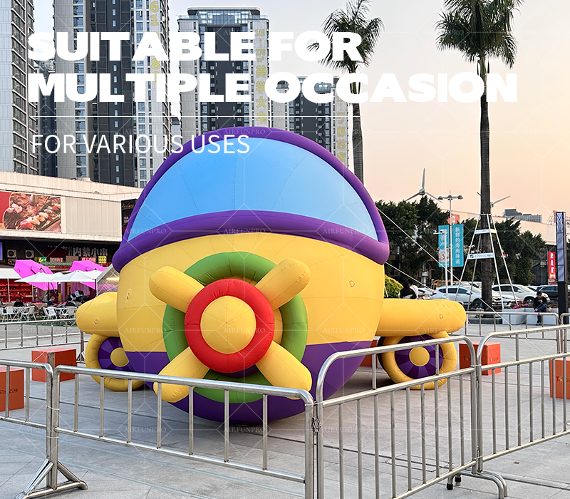 HOT SALE Outdoor Advertising Big 5m UV Printed Waterproof Inflatable Aircraft with Electric Blower Wholesale PVC Airplane Toy