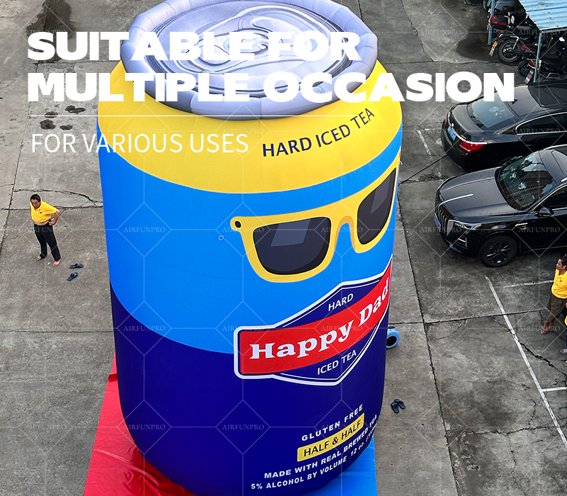 Customized Giant Inflatable Beverage Cans LED Multi-Color Waterproof Advertising Cola Drink Displays for Events