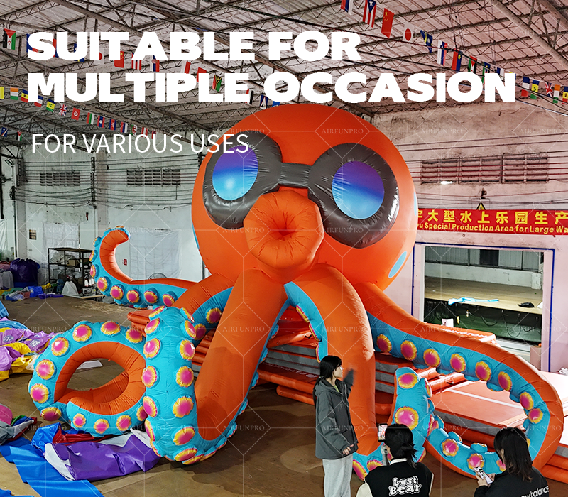 New Cute Inflatable Balloon Octopus UV Printed Waterproof Outdoor Advertising Use PVC for Children