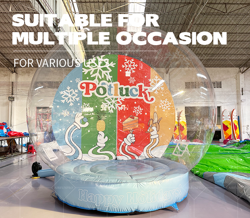 Advertising Inflatable Snow Globe Balloon for Kids Adults-Outdoor Christmas Event Decorations UV Printed Multi-Color Waterproof